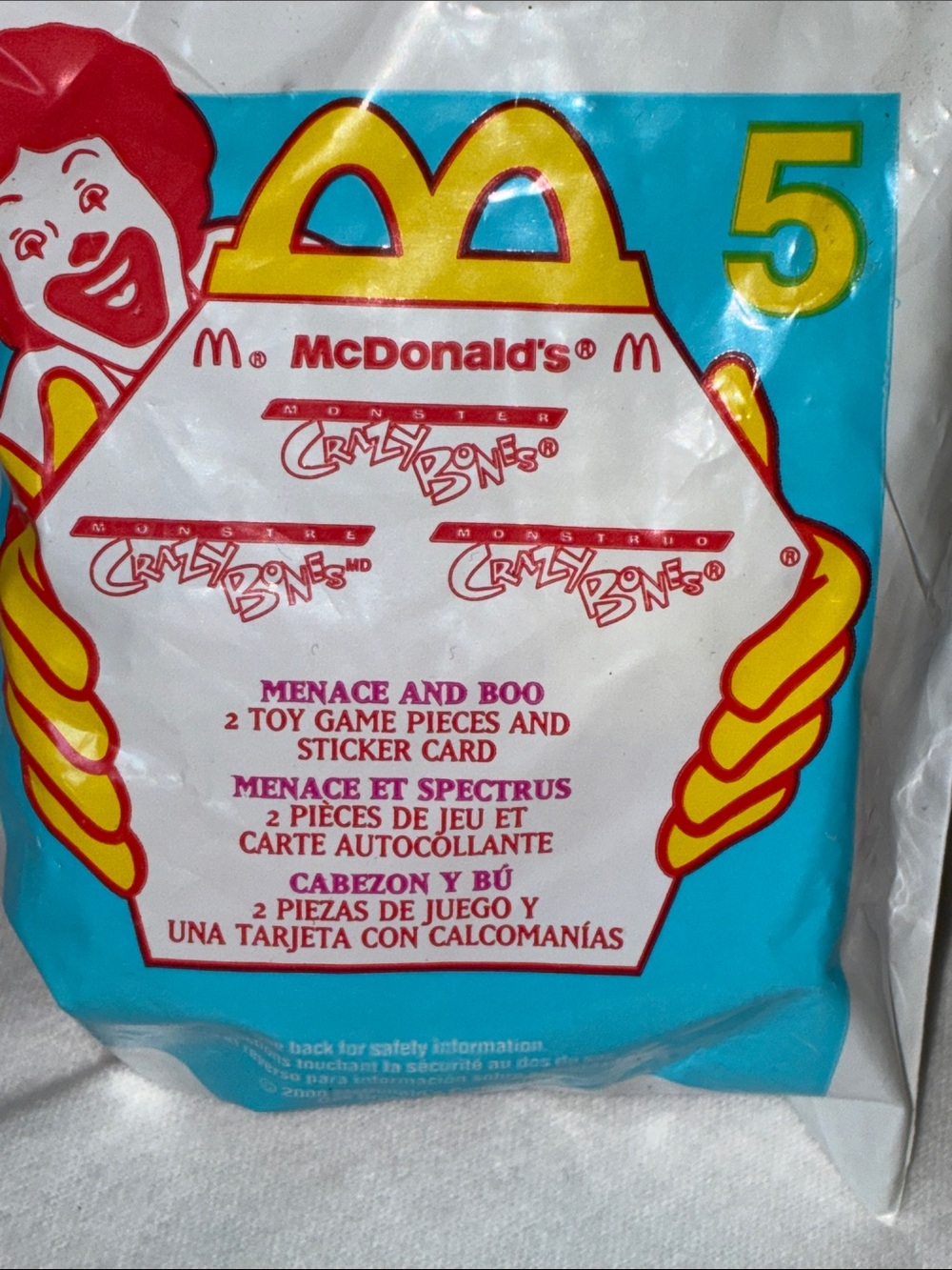 McDonald's Vintage Happy Meal Monster Creepibones Toy Pack - 2000 unopened